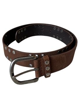 Guess Women's Brown Leather Studded Belt Size Small